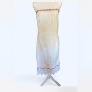 Cotton White Dress with Pink and lace accents